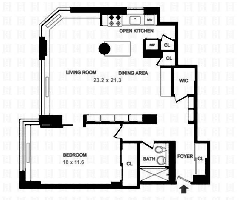 Floorplan for 430 East 56th Street, 11E