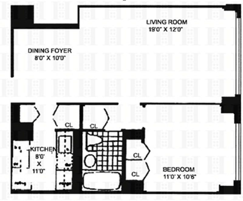 Floorplan for 345 East 80th Street, 22L