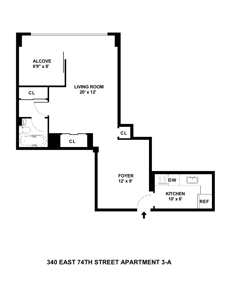 Floorplan for 340 East 74th Street, 3A