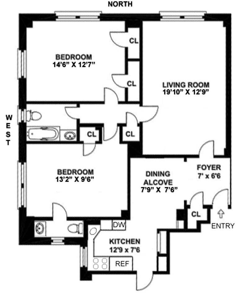 Floorplan for 51 East 90th Street, 6C