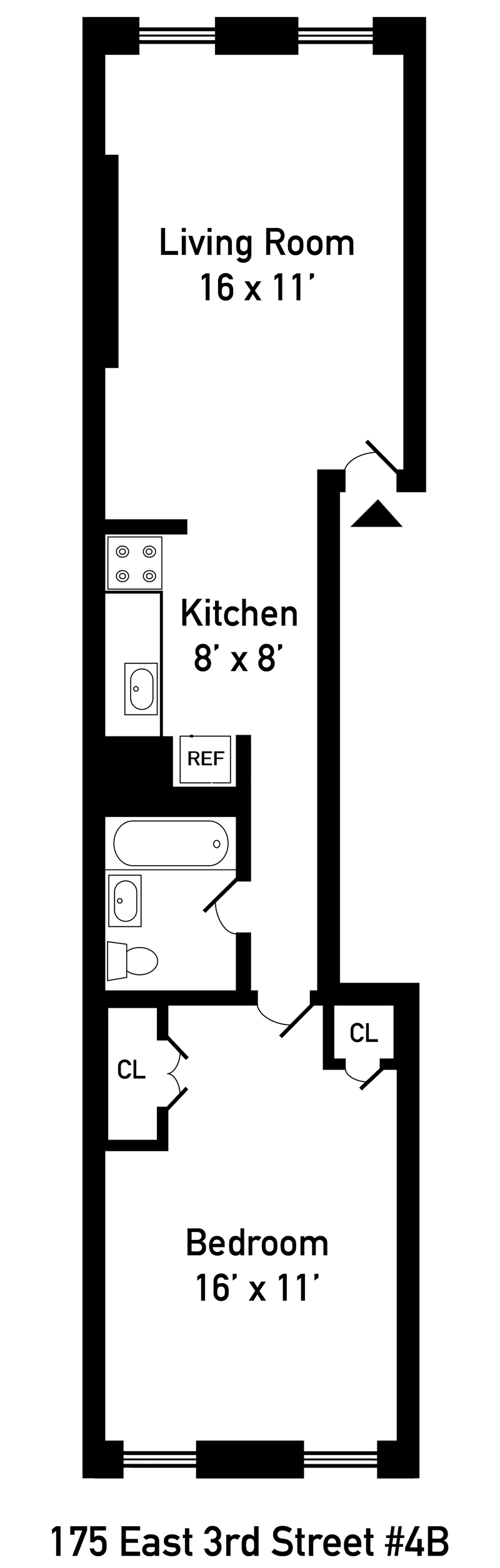 Floorplan for 175 East 3rd Street, 4B