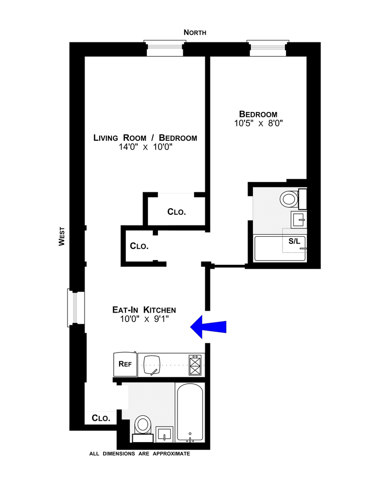 Floorplan for 275 West 73rd Street, 4B