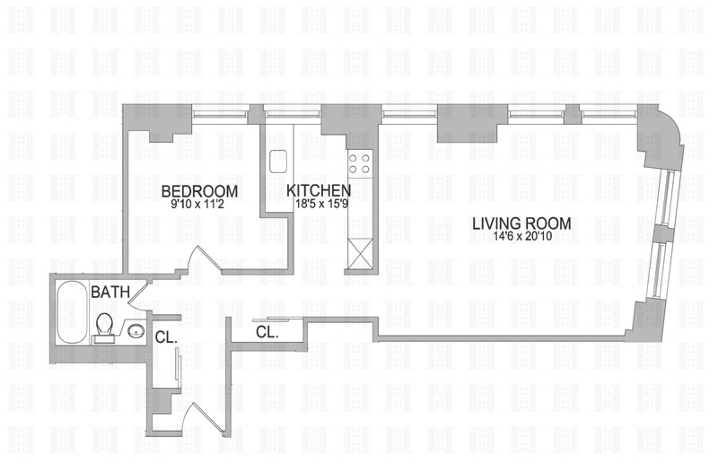 Floorplan for 160 Front Street, 3C