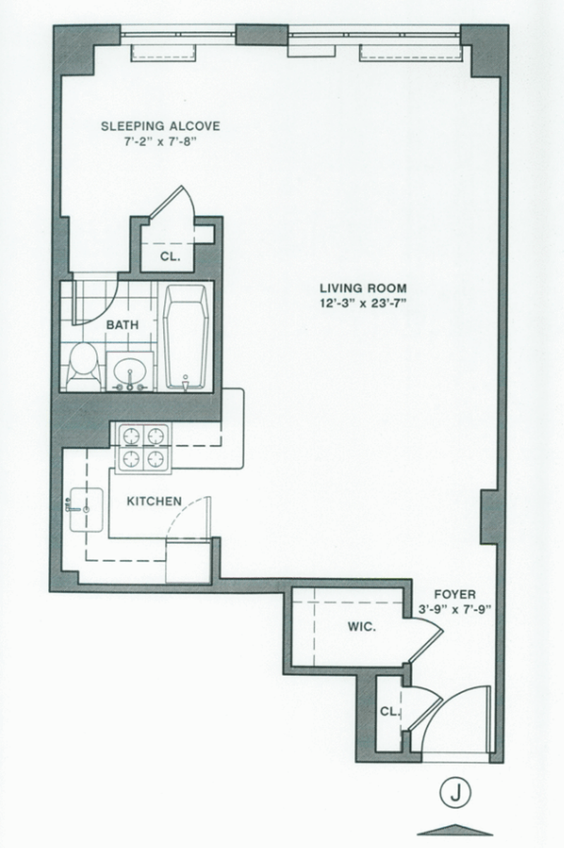 Floorplan for Large Reno D Alc Studio At The Birchwoo