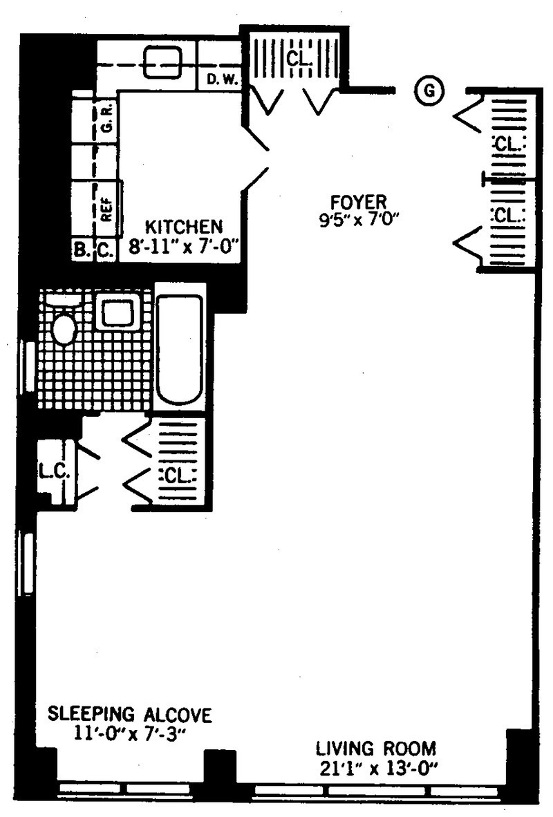 Floorplan for 444 East 75th Street, 14G