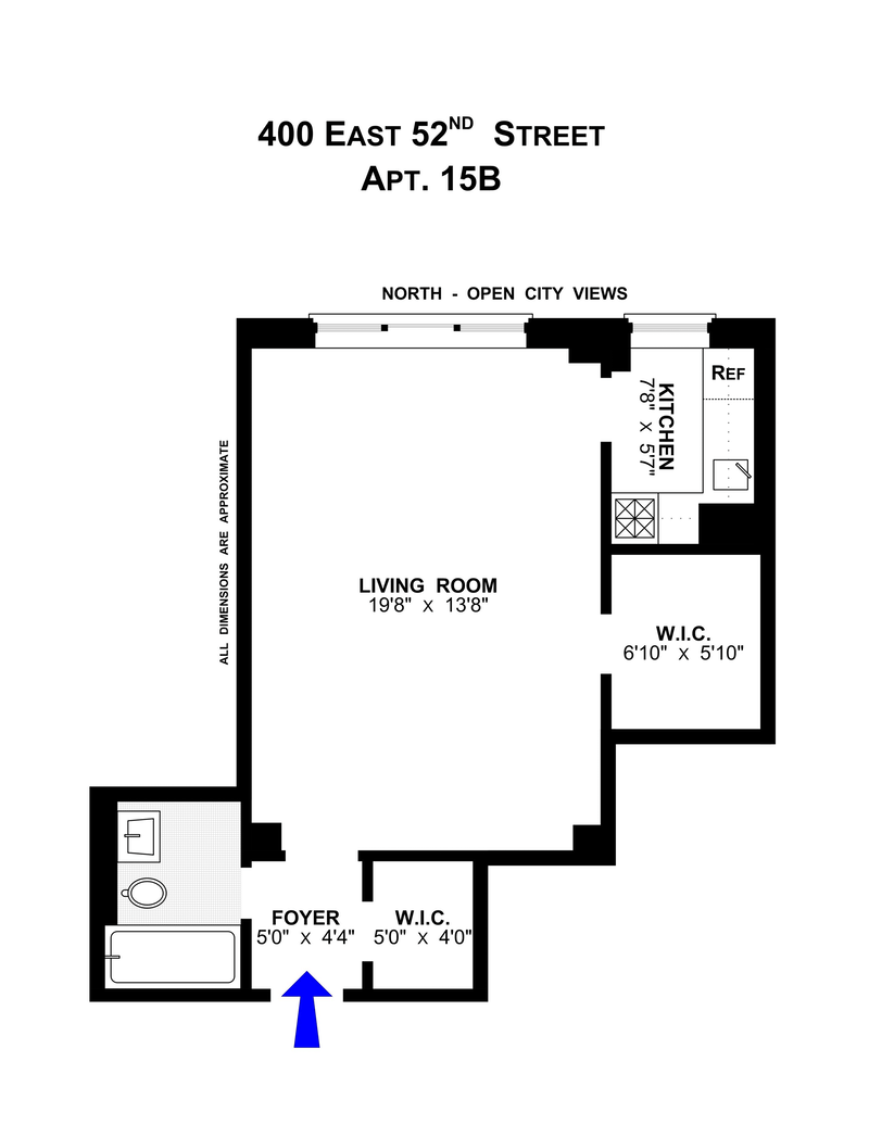 Floorplan for 400 East 52nd Street, 15B