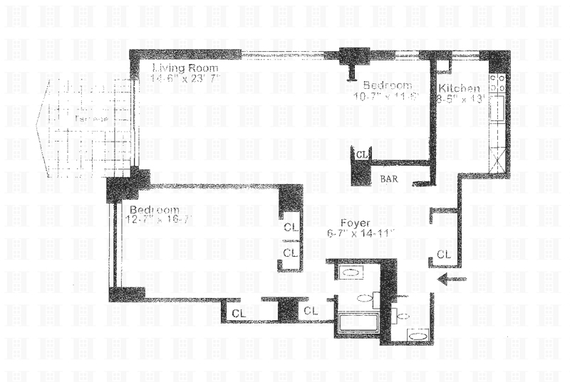 Floorplan for 303 East 57th Street, 16J