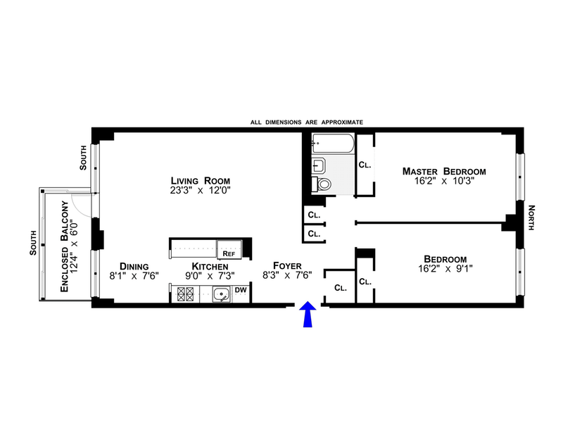 Floorplan for 303 West 66th Street, 13BE