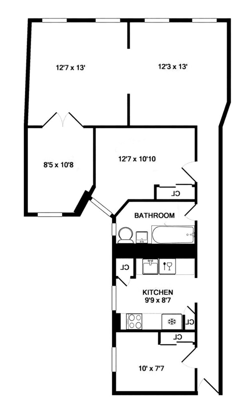 Floorplan for 203 West 94th Street, 6B