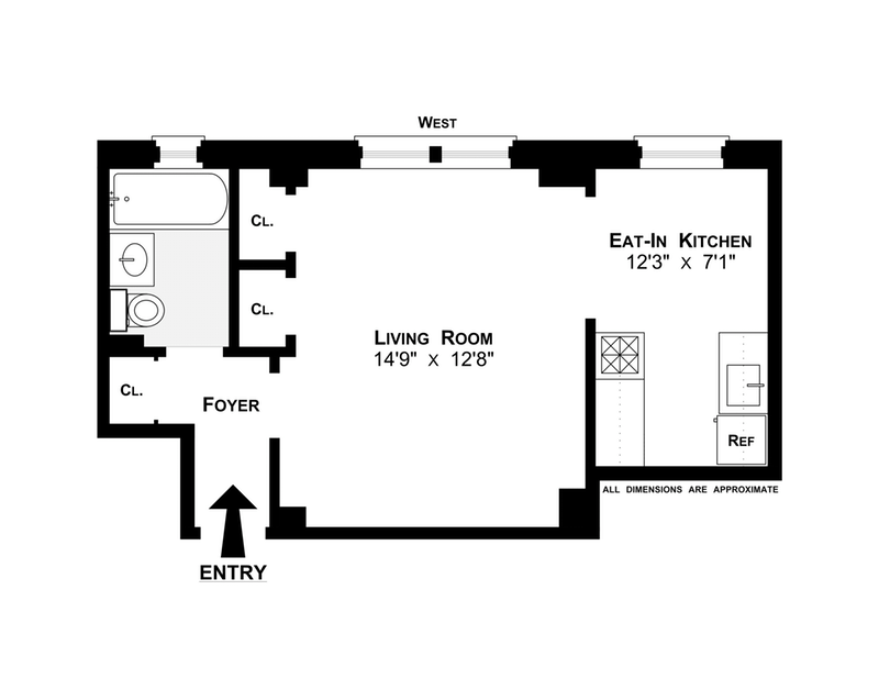 Floorplan for 25 West 64th Street, 5F