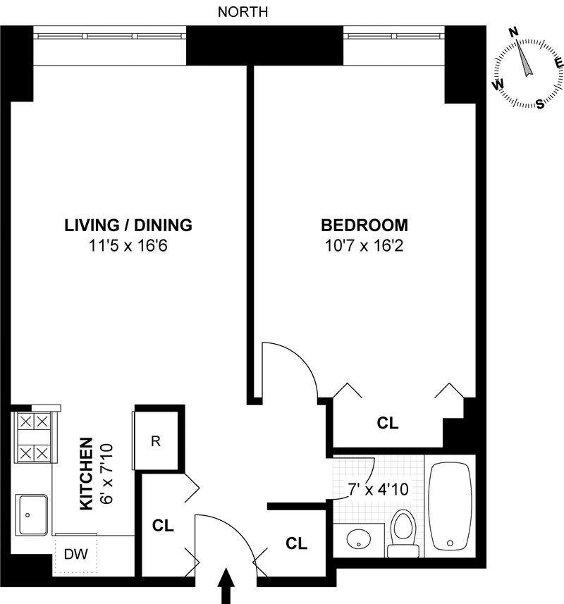 Floorplan for 301 West 110th Street, 3A
