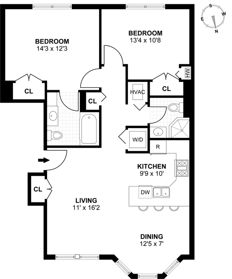Floorplan for 207 2nd St, 3B