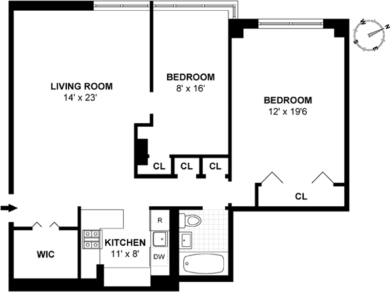 Floorplan for 1175 York Avenue, 14B