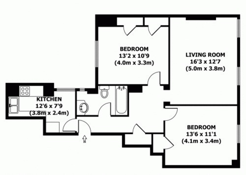 Floorplan for 135 West 58th Street, 5A