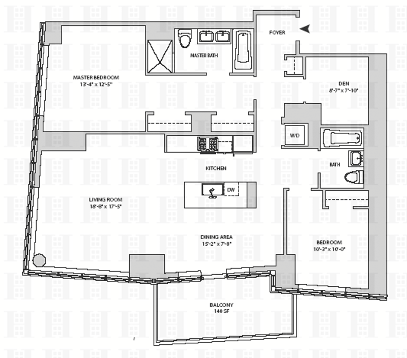 Floorplan for 2 Northside Piers, 22A
