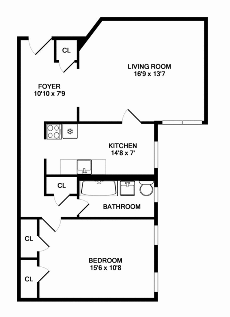 Floorplan for 1100 Grand Concourse, 1D