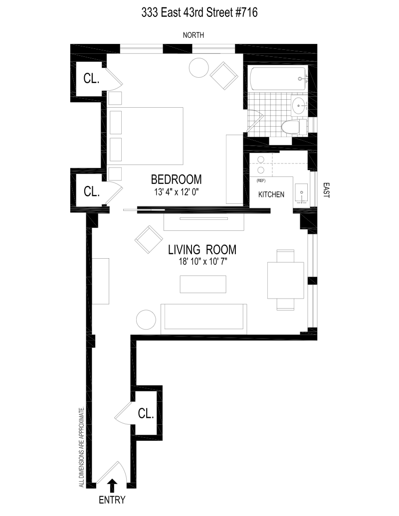Floorplan for 333 East 43rd Street, 716
