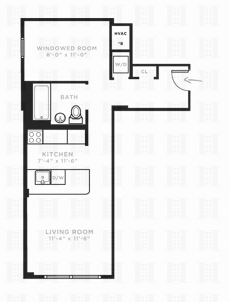 Floorplan for 2101 Frederick Douglass B, 3B