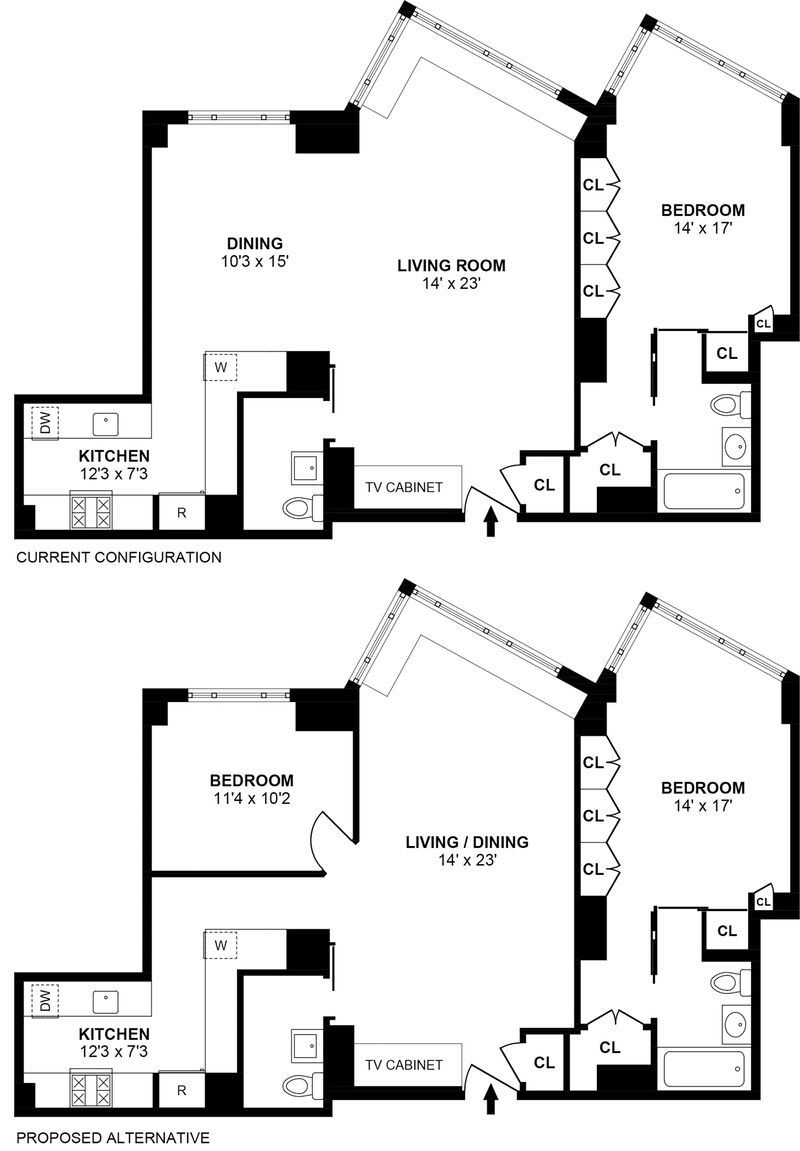 Floorplan for 60 Sutton Place South, 2BS