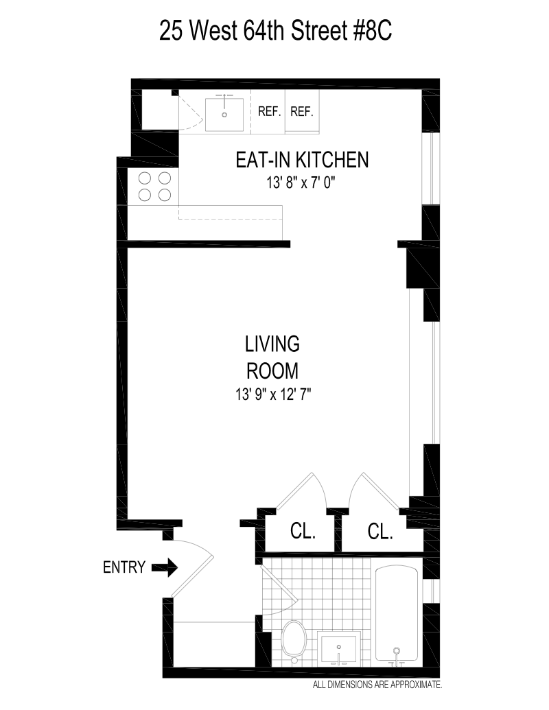 Floorplan for 25 West 64th Street, 8C