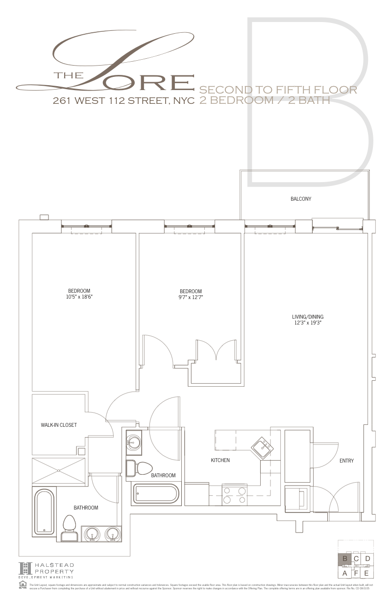 Floorplan for 261 West 112th Street, 5B