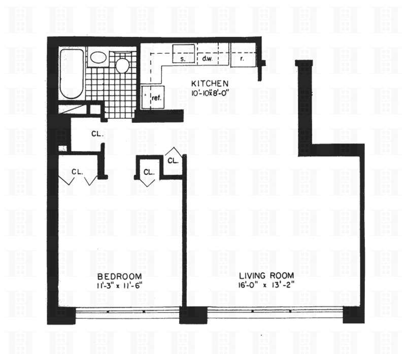 Floorplan for 333 East 45th Street, 24B