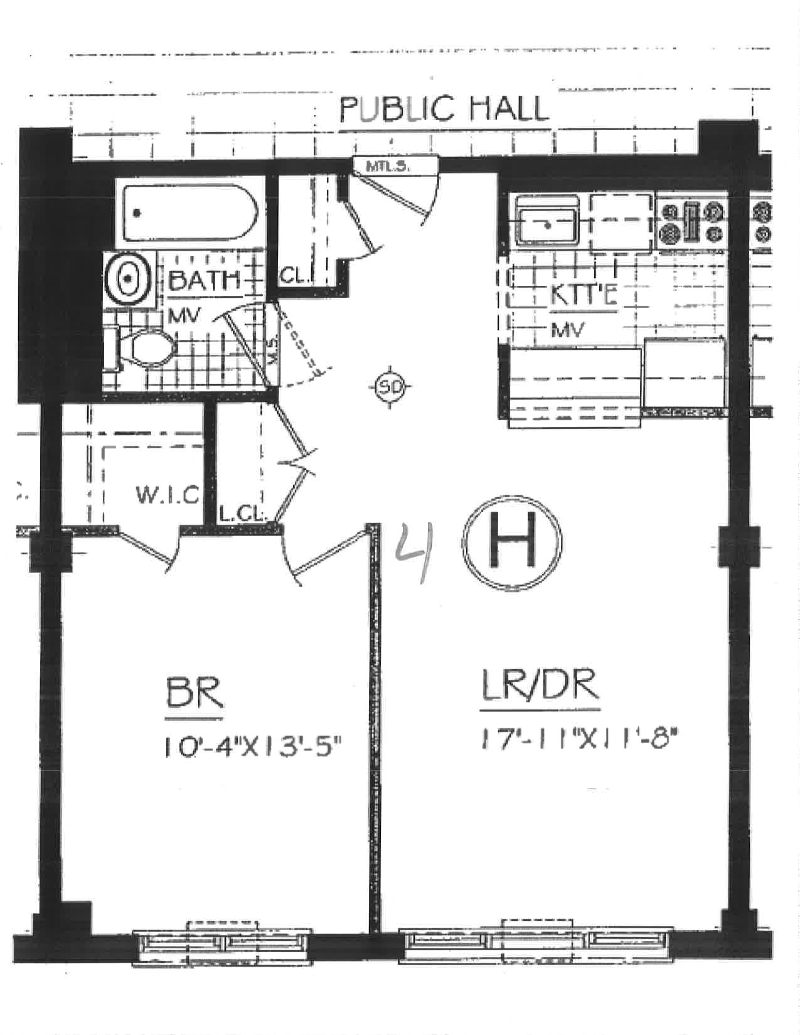 Floorplan for 279 West 117th Street, 4H