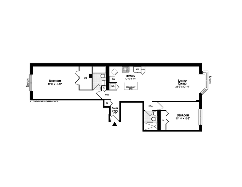 Floorplan for 445 West 54th Street, 4C