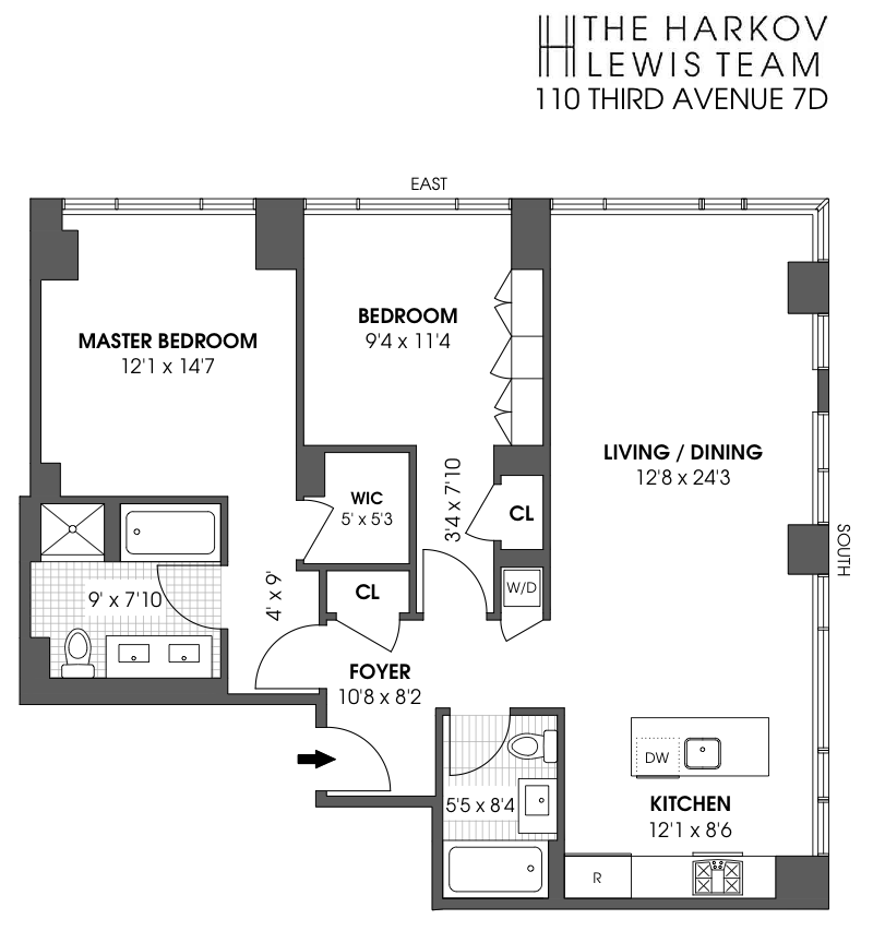 Floorplan for 110 Third Avenue, 7D