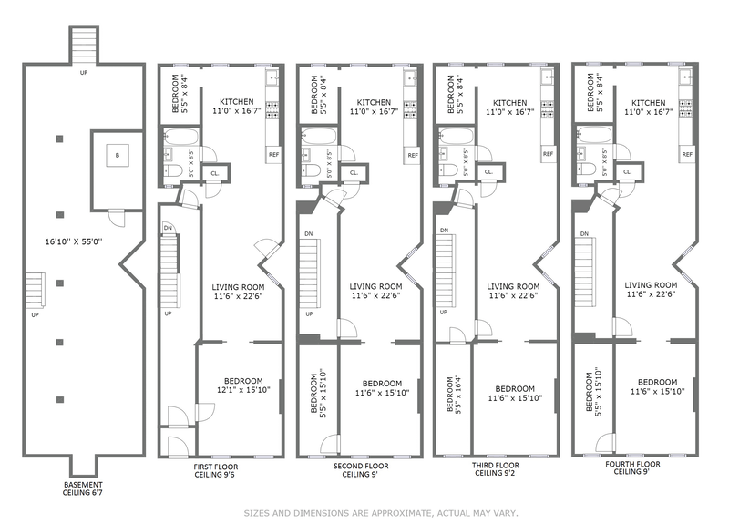 Floorplan for 309 -311 Prospect Place