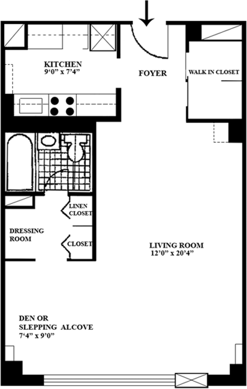 Floorplan for 372 Central Park West, 14S