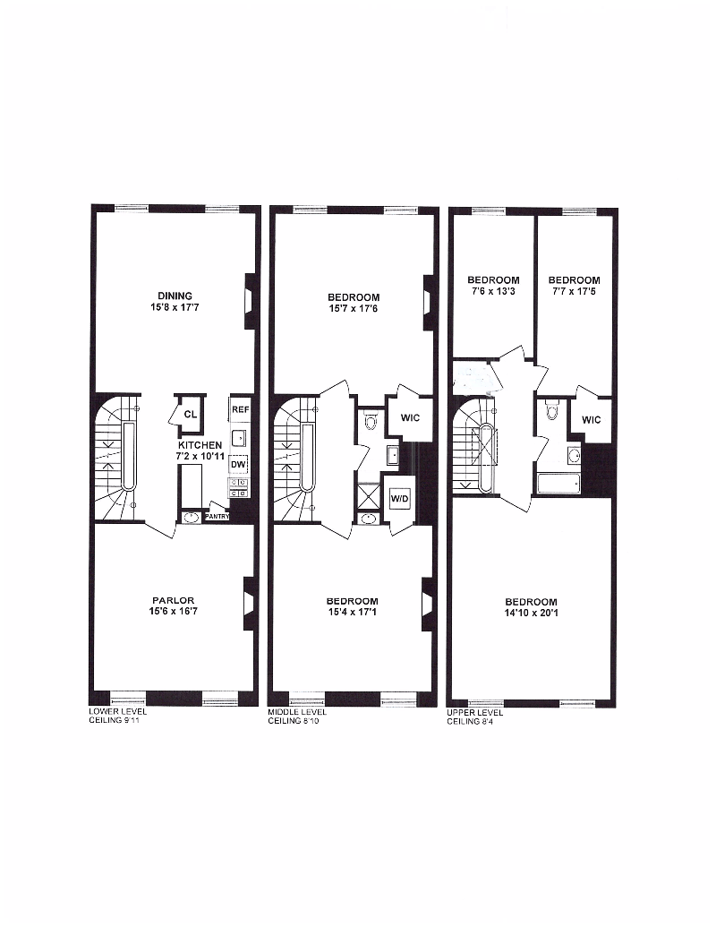 Floorplan for Five Bedroom Triplex Cobble Hill
