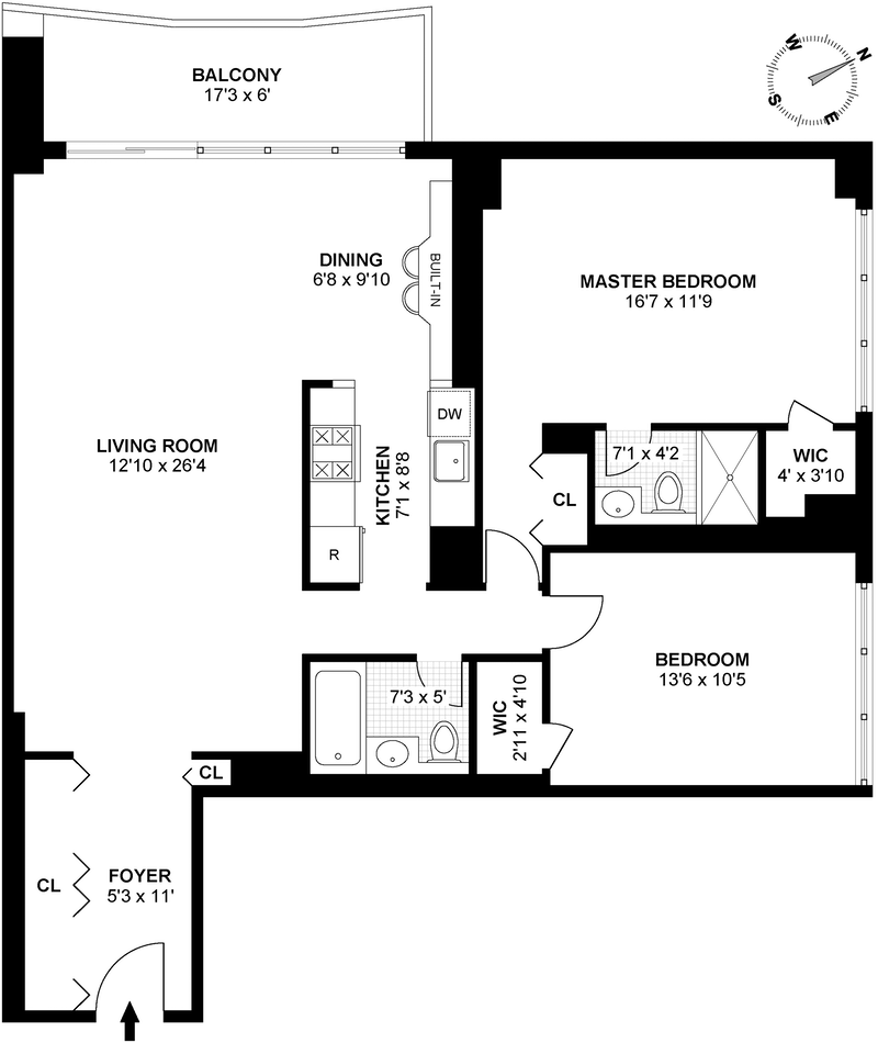 Floorplan for 102 -30 66th Road, 20D