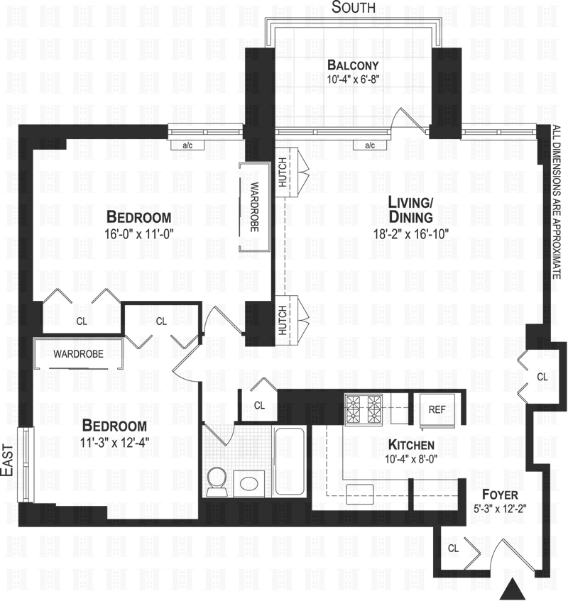 Floorplan for 333 Pearl Street, 24C