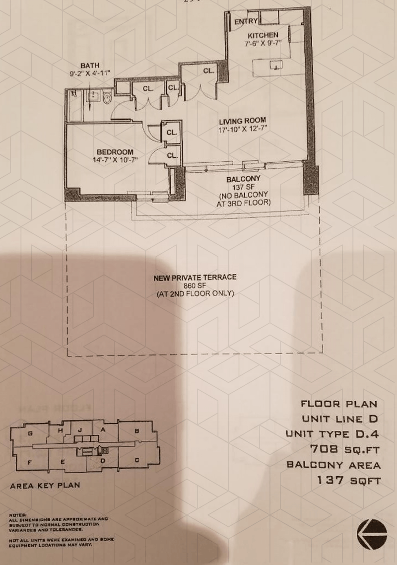 Floorplan for 175 West 95th Street, 24D