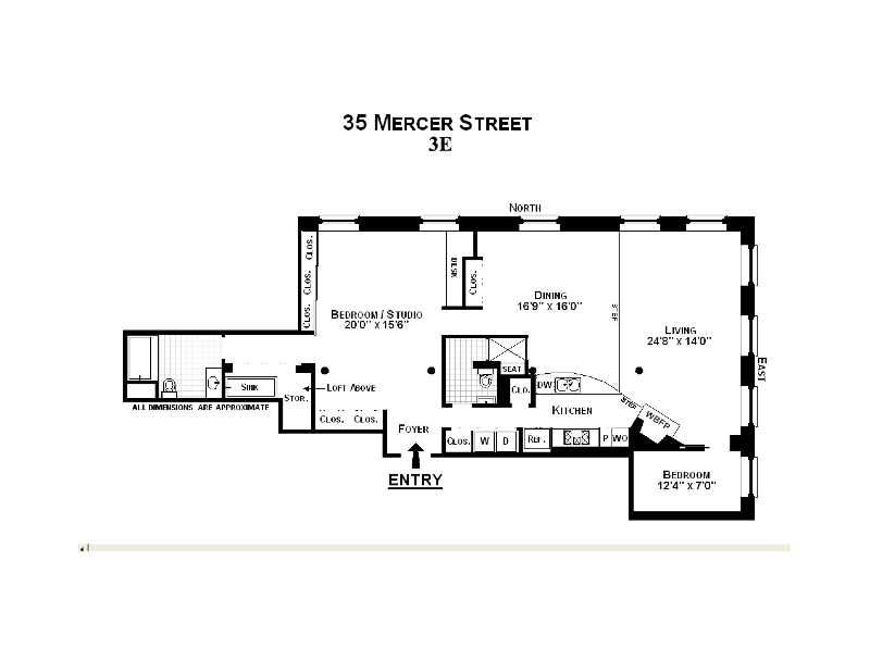 Floorplan for Dramatic Corner Mercer Street Loft