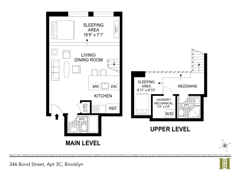 Floorplan for 346 Bond Street, 3C