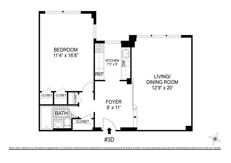 Floorplan for Charming One Bedroom At Waldon Terrace