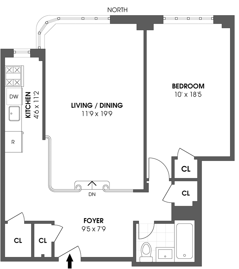 Floorplan for 340 East 52nd Street, 5B