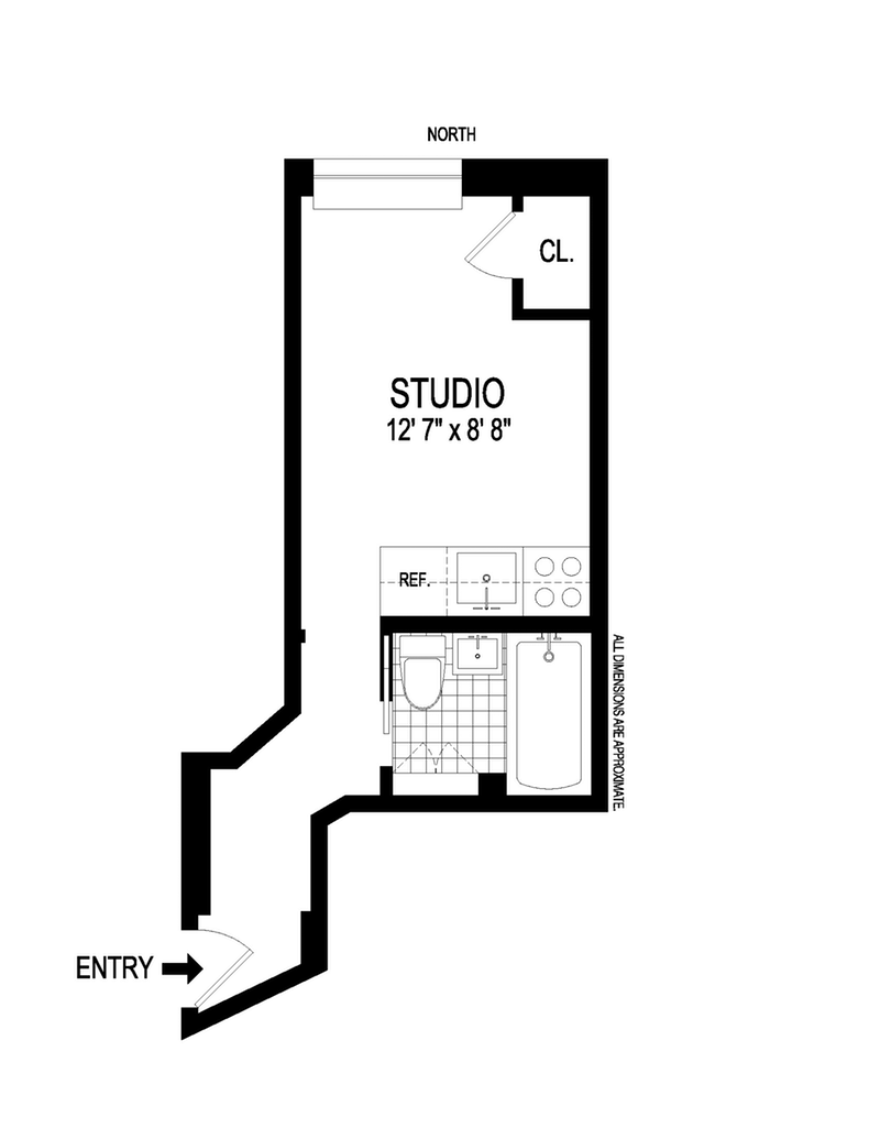 Floorplan for 302 West 76th Street, 3B