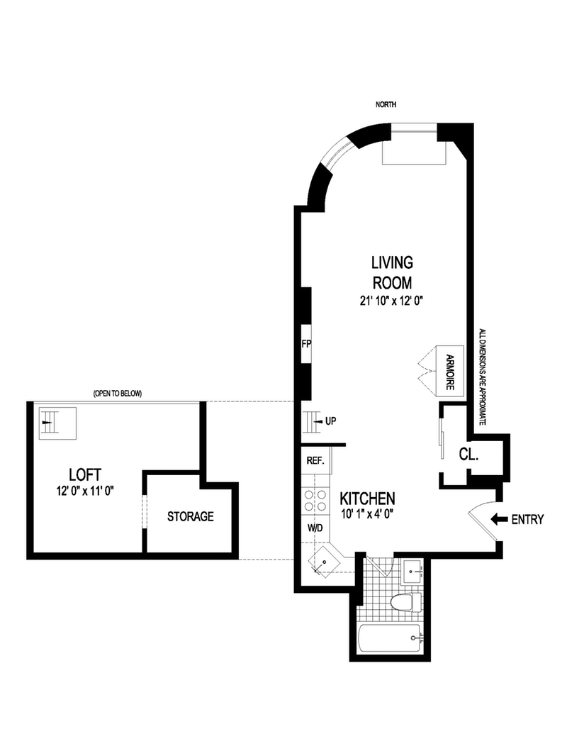Floorplan for 304 West 76th Street, 2B