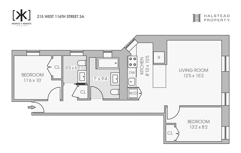 Floorplan for 215 West 116th Street, 3A