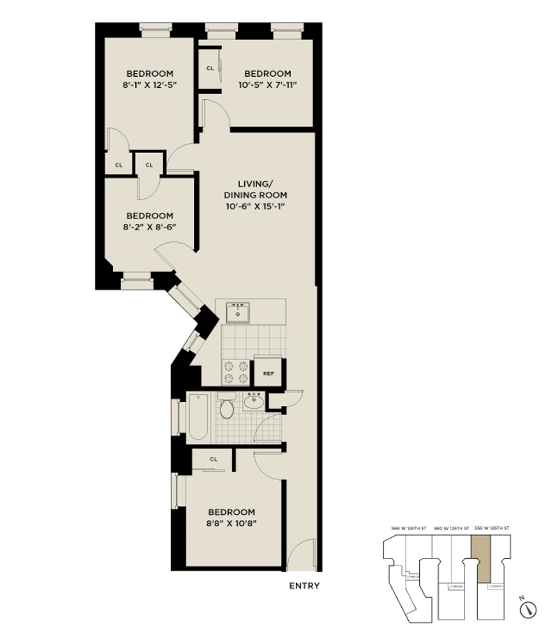Floorplan for 560 West 126th Street, 6C