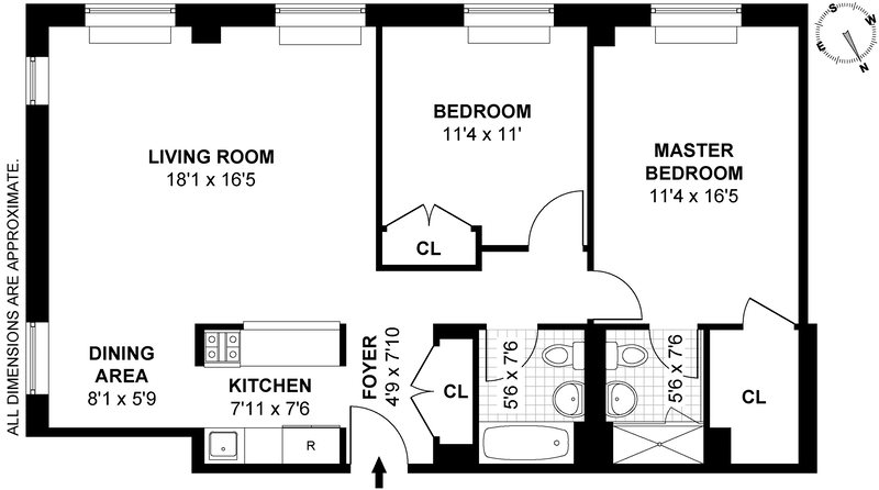 Floorplan for 300 West 135th Street, 8G