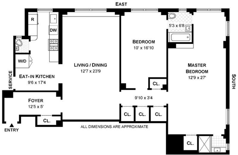 Floorplan for 470 West End Avenue, 13G