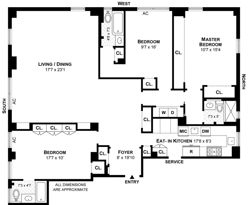 Floorplan for 545 West End Avenue, 8B