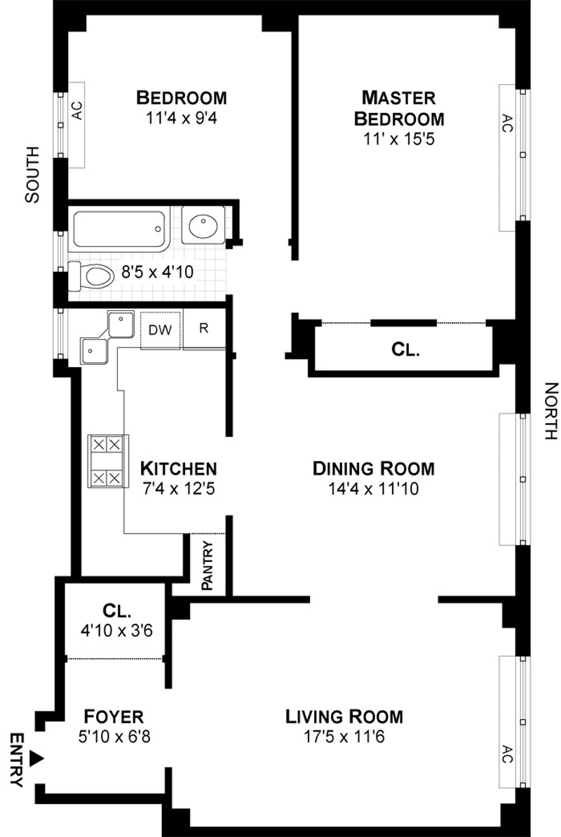 Floorplan for 119 West 71st Street, 9C