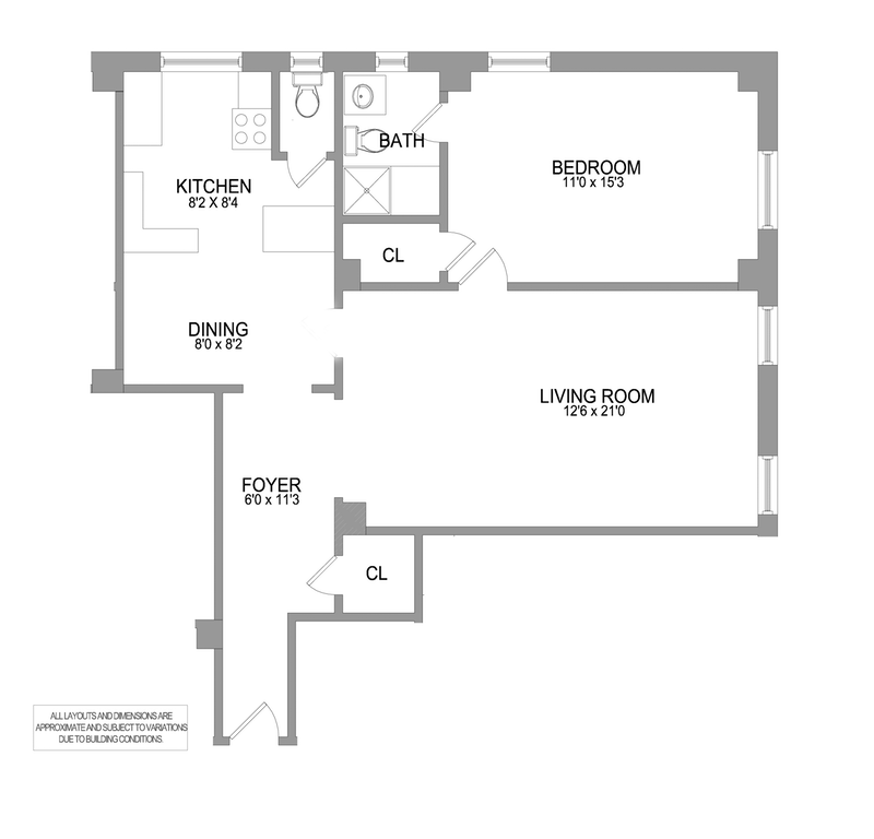 Floorplan for 222 West 83rd Street, 3G