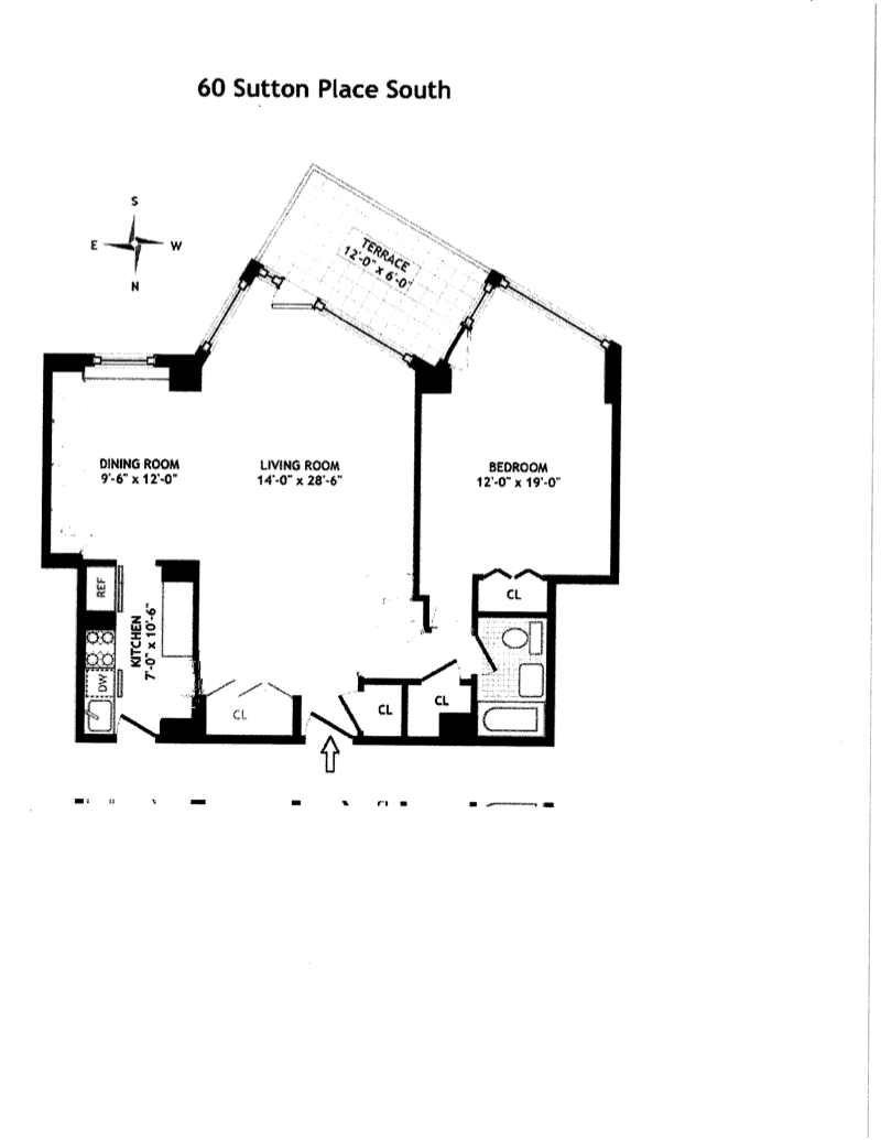 Floorplan for 60 Sutton Place South, 4GN