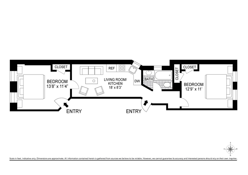 Floorplan for 832 Classon Avenue, 2R